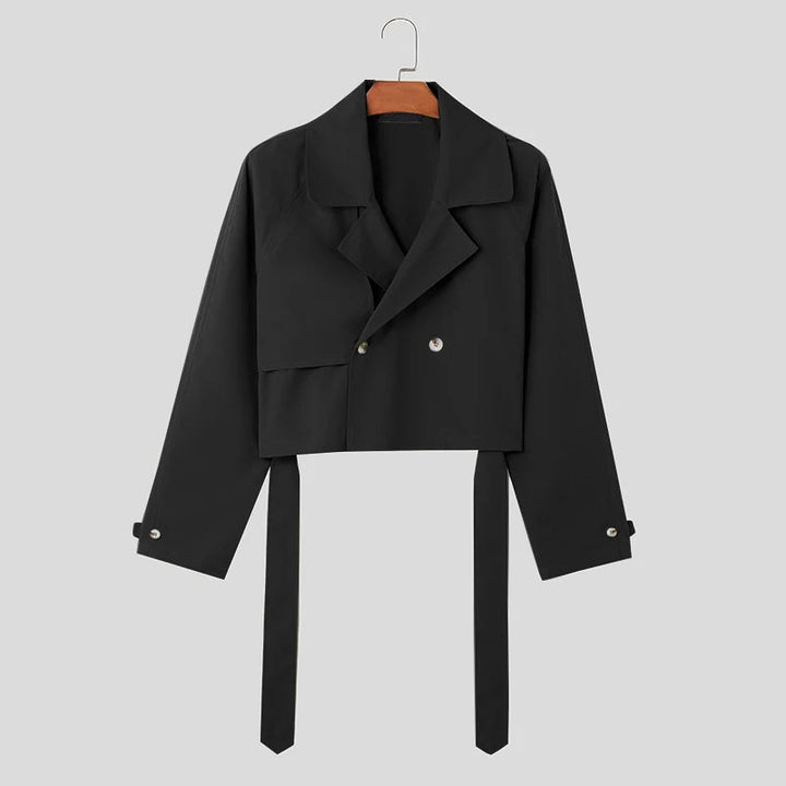Short women's jacket with double-breasted and tie hem Lune London