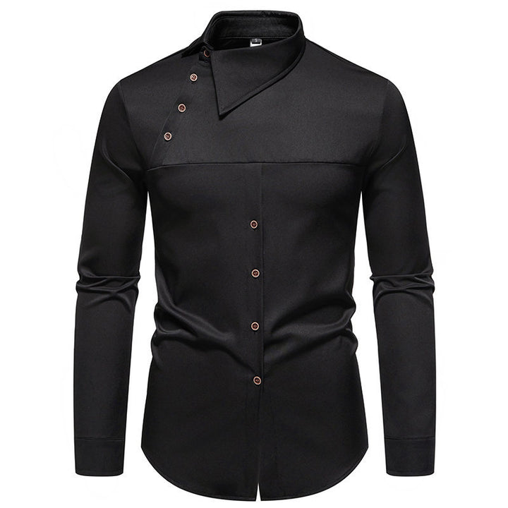 Long sleeve shirt for men with innovative collar and asymmetrical design Lune London