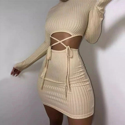 Fitted wrapped dress for women with cut-out details Lune London