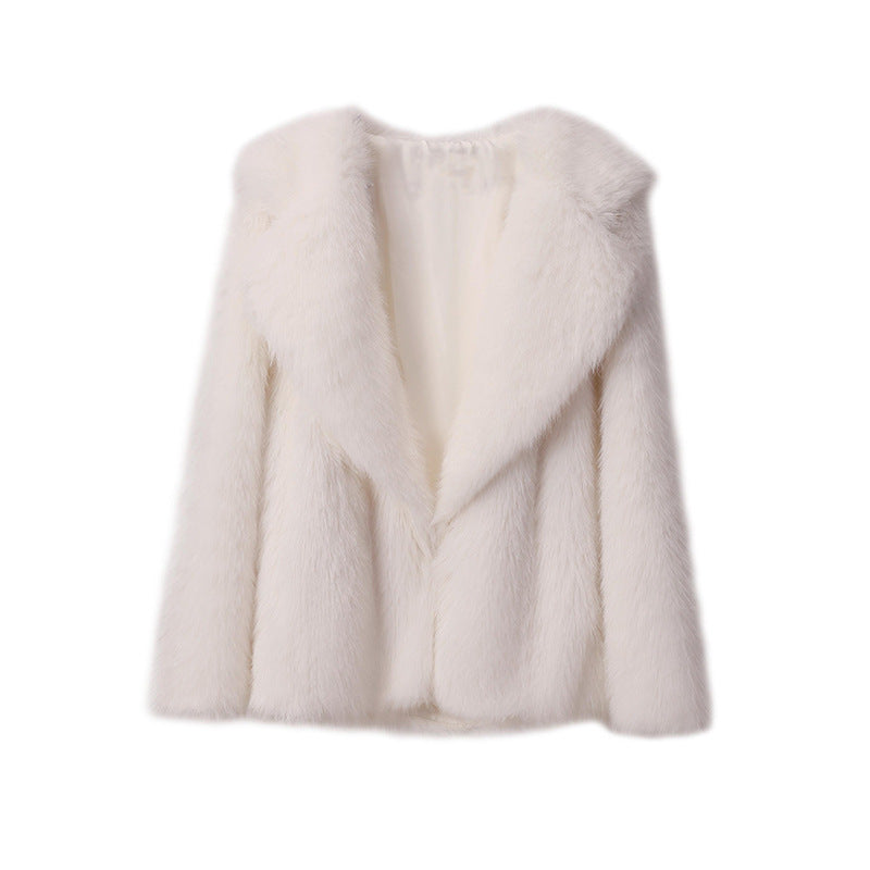 Ladies oversized luxurious faux fur coat Lune London