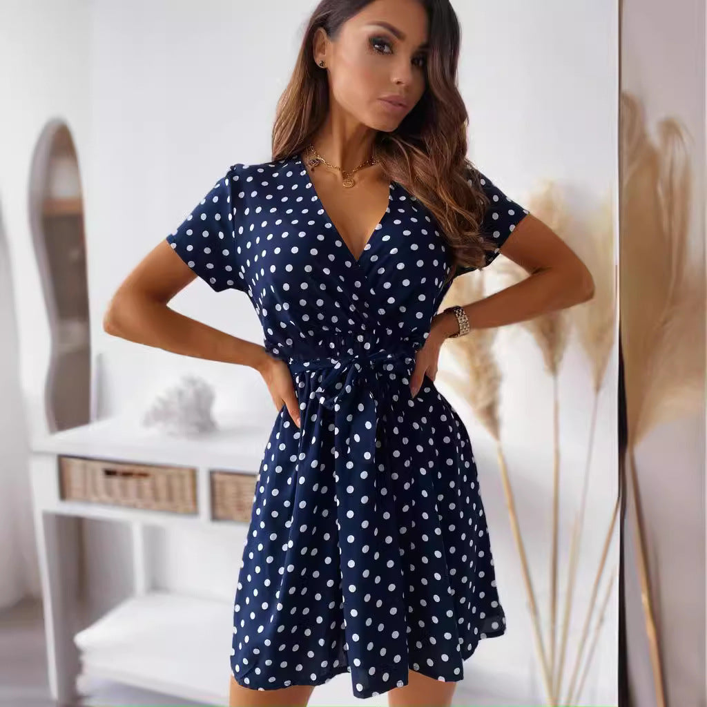 Lune London polka dot mini wrap dress