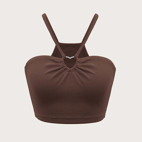 Short t-shirt for women with adjustable spaghetti straps and an elegant draping effect Chic & Stil