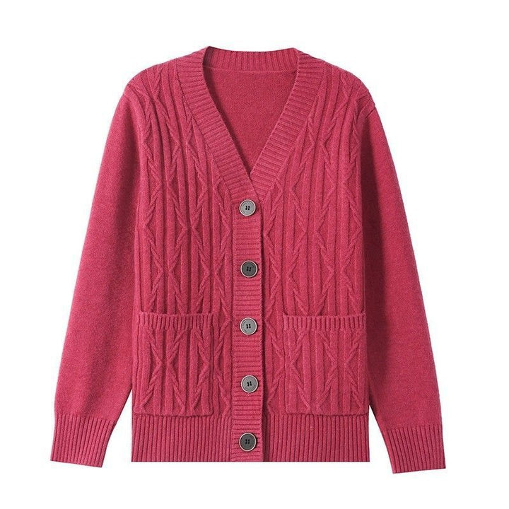 Cardigan pour femmes avec un motif à cables fins et poches pratiques Chic & Stil