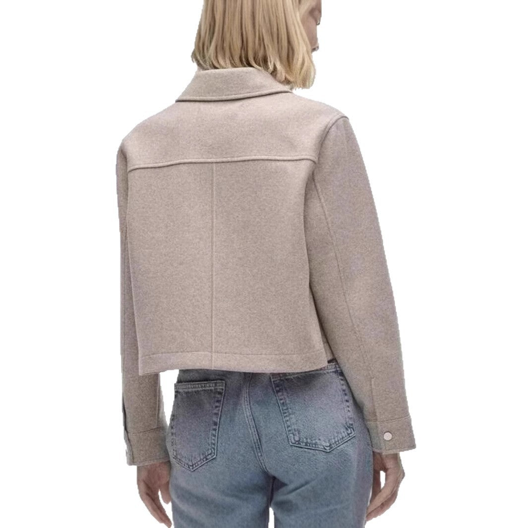 Short wool jacket for women in a classic style with patch pockets Lune London