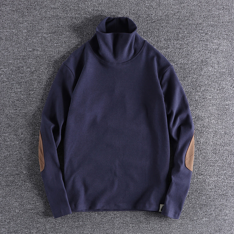 Men's polar fleece sweater with contrasting elbow patches Lune London