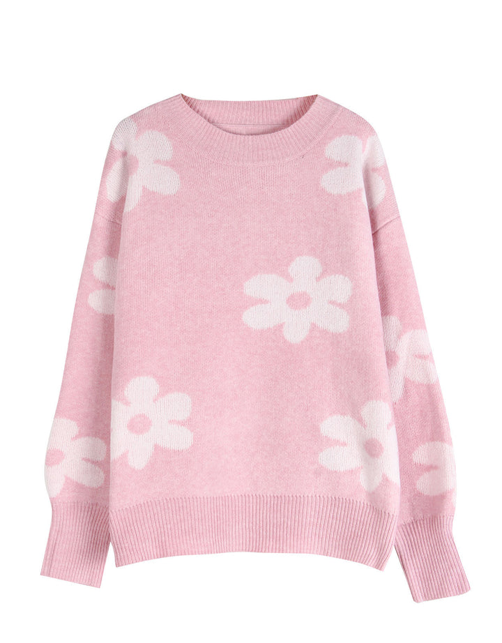 Pull féminin avec design floral et coupe décontractée Chic & Stil