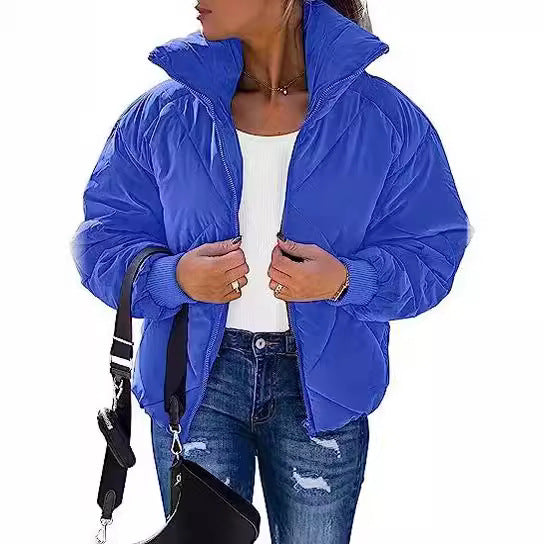 Ladies thermal insulated quilted jacket with high collar and elastic cuffs Lune London