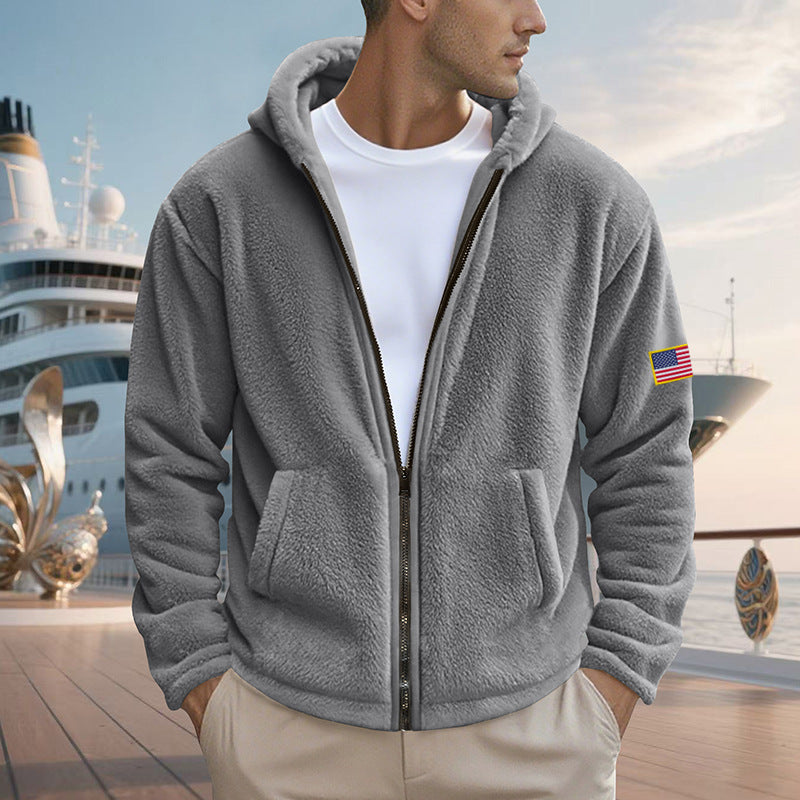 Men's Fleece Hoodie with practical pockets and modern zipper Lune London