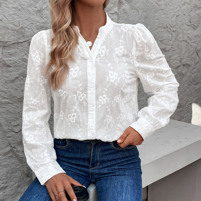 Women's shirt with fine embroidery Lune London