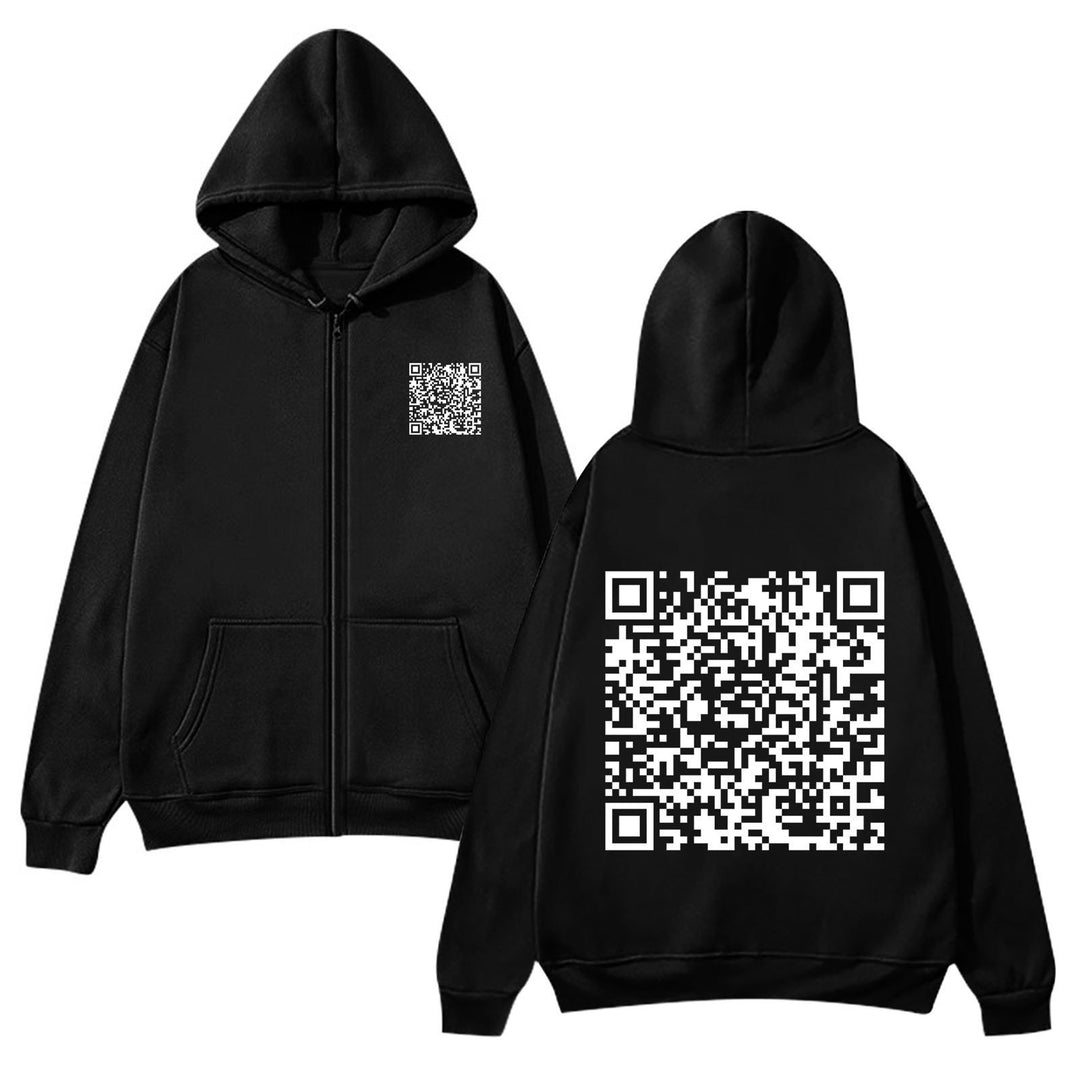 Women's hoodie jacket with QR code design and soft fleece Lune London