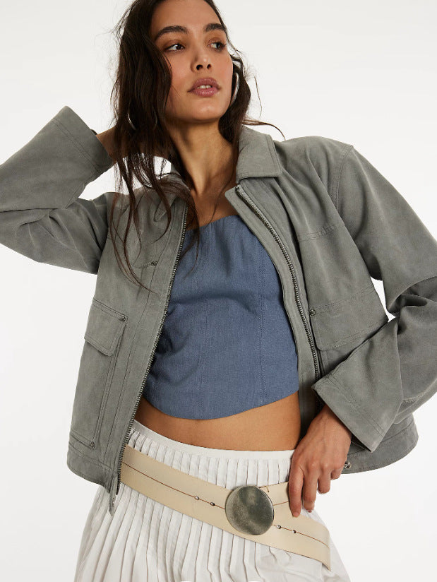 Ladies Lightweight Chic Utility Jacket