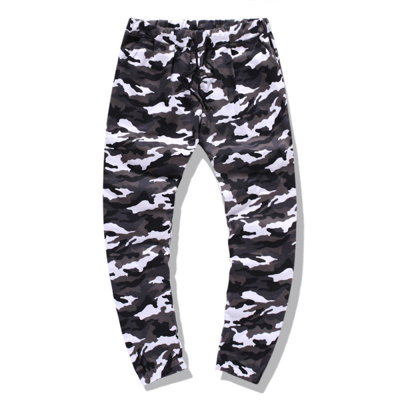 Men's cargo pants with modern camouflage design and elastic waistband Lune London