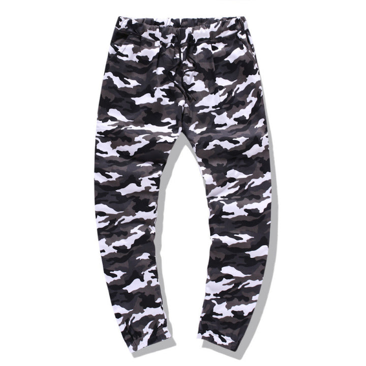 Men's cargo pants with modern camouflage design and elastic waistband Lune London