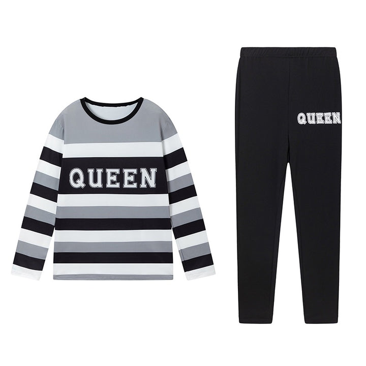 Leisure set for women with striped design and Lune London pattern