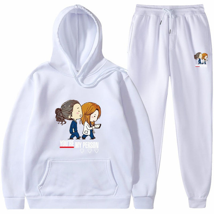 Women's Hoodie and Jogging Pants Set with Original Cartoon Design Chic & Stil