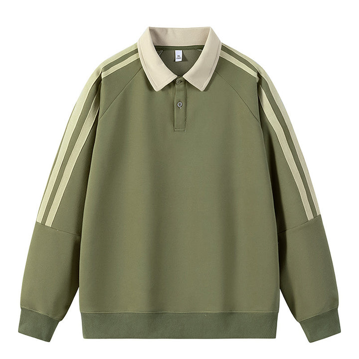 Lightweight sporty sweat shirt for men with polo collar Lune London