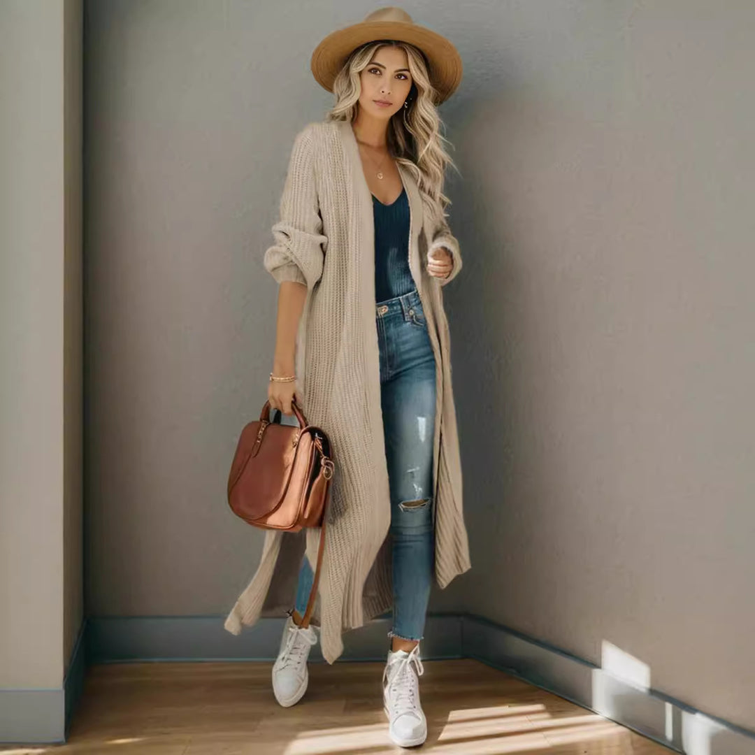 Knitted jacket for women with open design and casual fit Lune London