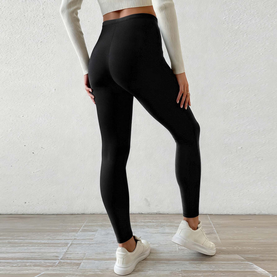 Women's Fleece-lined Leggings with High Waist and Drawstring Lune London