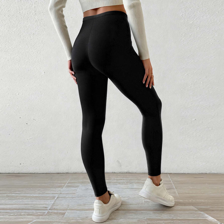 Women's Fleece-lined Leggings with High Waist and Drawstring Lune London