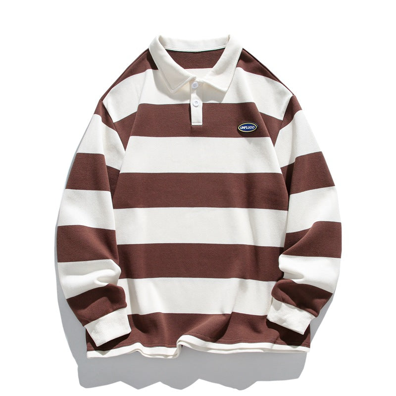 Ladies Elegant Polo Sweater with Chic and Stylish Striped Design