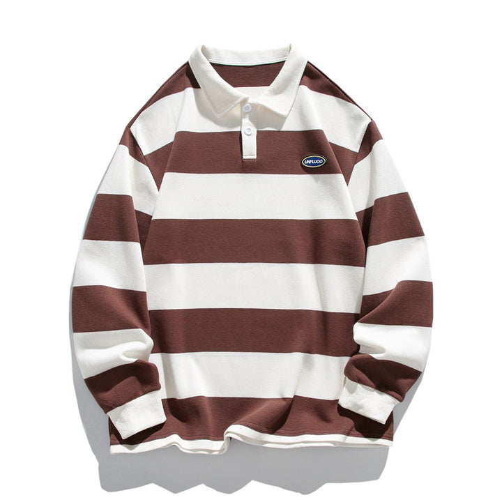 Ladies Elegant Polo Sweater with Chic and Stylish Striped Design