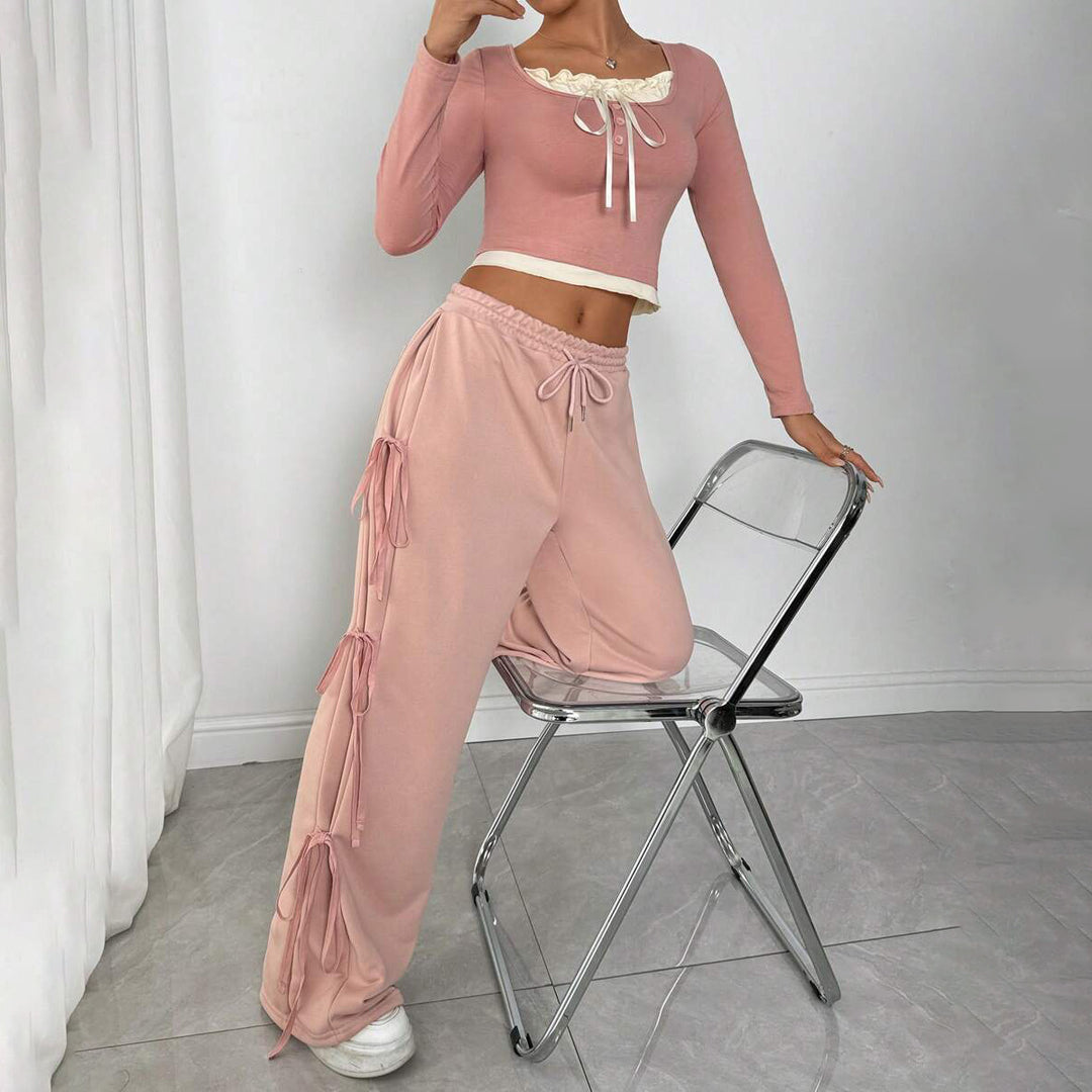 Casual loungewear set for women with trendy ruffle details Lune London
