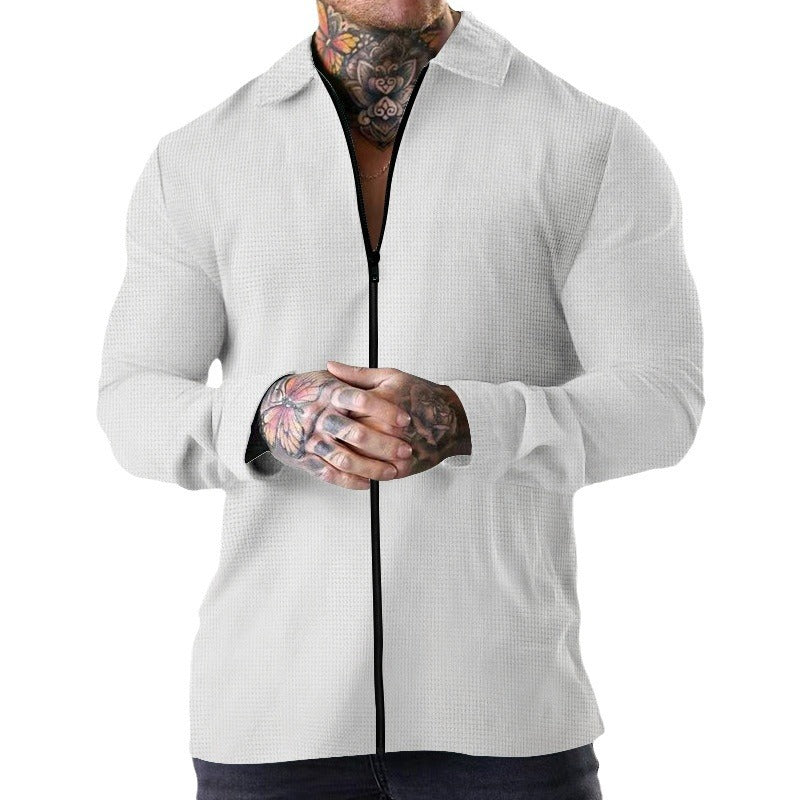 Functional zip jacket for men in high-quality material with structured design Lune London