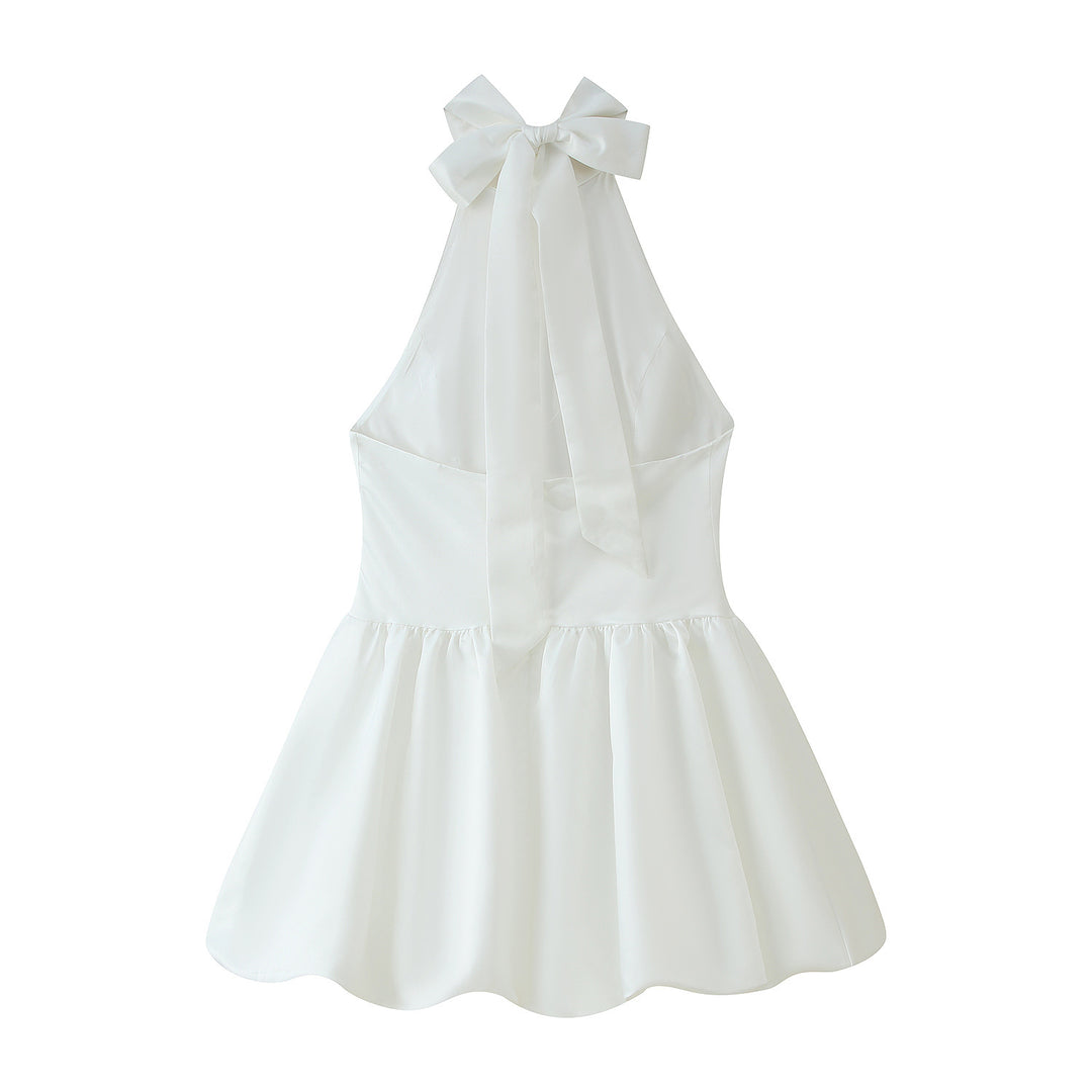 Summer strapless dress for women with a playful ruffled hem Lune London