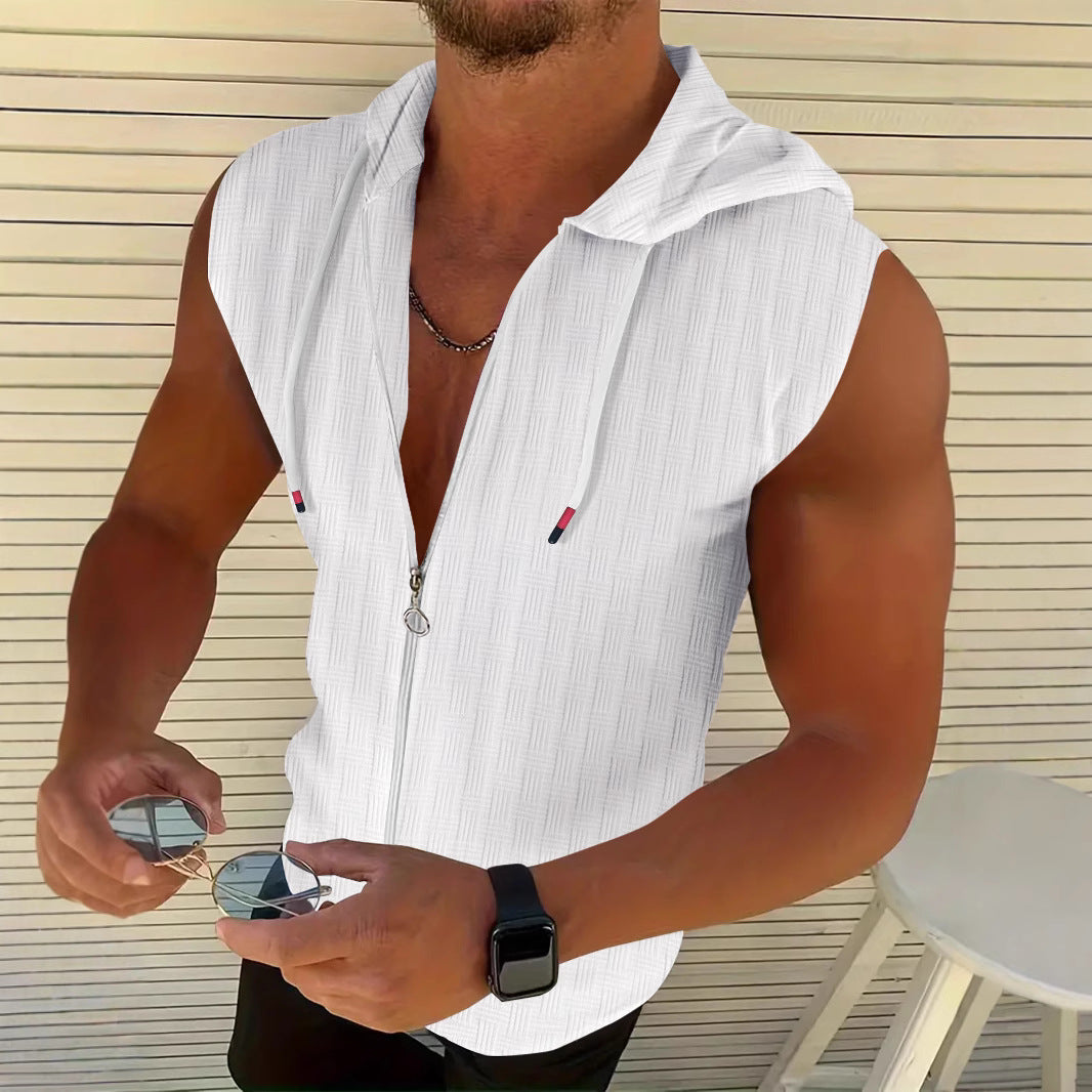 Men Completely Sleeveless Zip-Up Hoodie Lune London