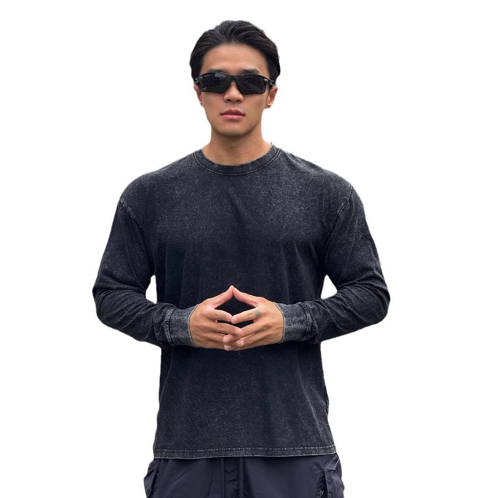 Long sleeve shirt for men in soft cotton blend with a trendy washed effect Lune London