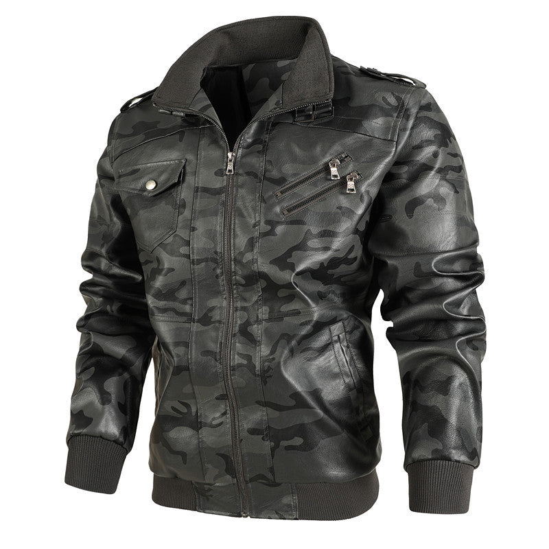 Modern camouflaged leather jacket for men Lune London