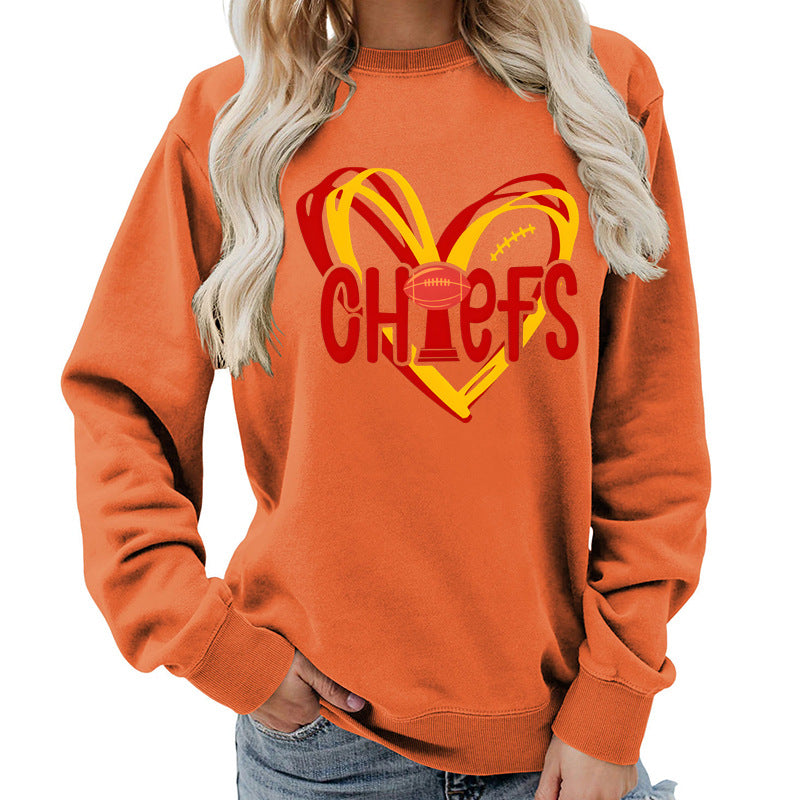 Sweat-shirt pour femmes avec design de cœur et graphiques sportifs créatifs Chic & Stil