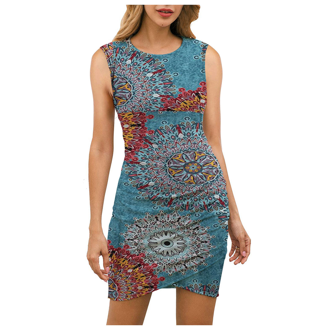 Robe portefeuille femme avec design de mandala floral et silhouette ajustée Chic & Stil