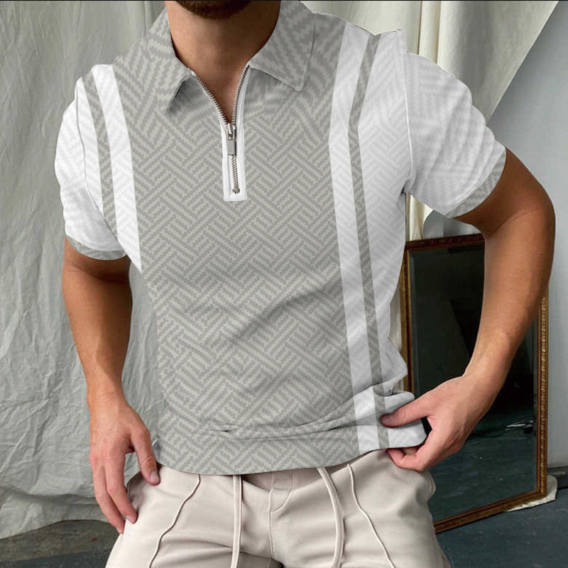 Chic und Stil elegant short-sleeved checkered polo shirt for men