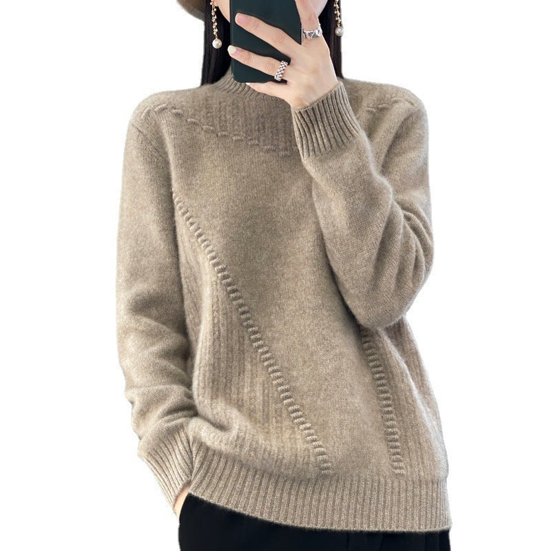 Pull en tricot pour femmes avec col structuré et coupe asymétrique Chic & Stil