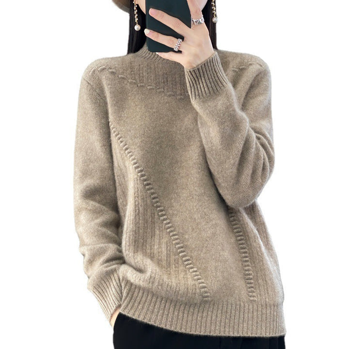 Pull en tricot pour femmes avec col structuré et coupe asymétrique Chic & Stil
