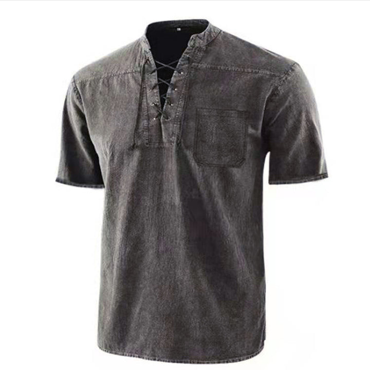 Short sleeve shirt for men with a modern lace design and a chest pocket Lune London