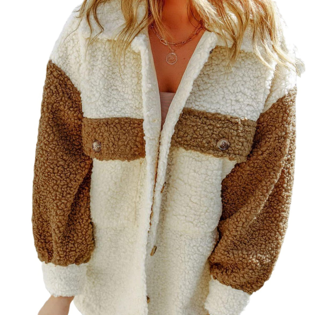 Ladies Comfortable Fleece Jacket with Snap Buttons Lune London