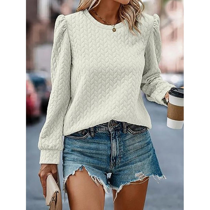 Pull femme avec design texturé doux et manches bouffantes Chic & Stil