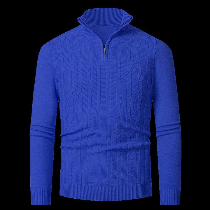 Knitted sweater for men with modern collar and zipper Lune London