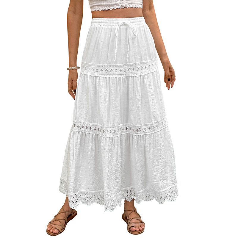 Women maxi skirts with ruffles and lace Lune London