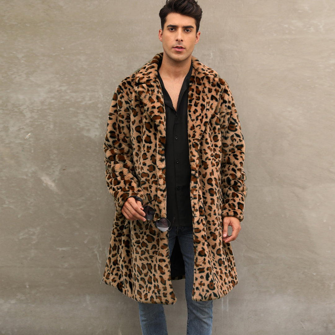 Trendy leopard fur coat for men Lune London