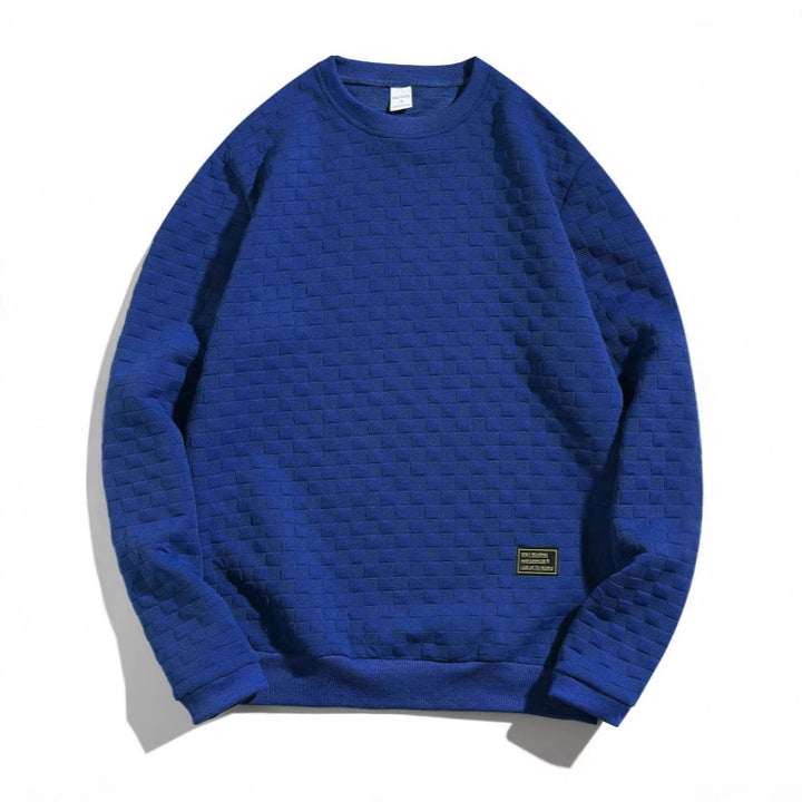 Casual structured sweater for men with round neck and elastic cuffs Lune London