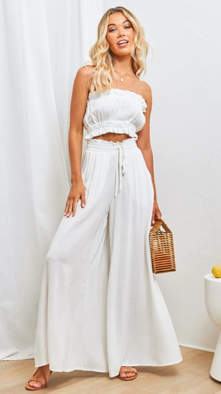 Maxi skirt women with elastic waistband and side pockets