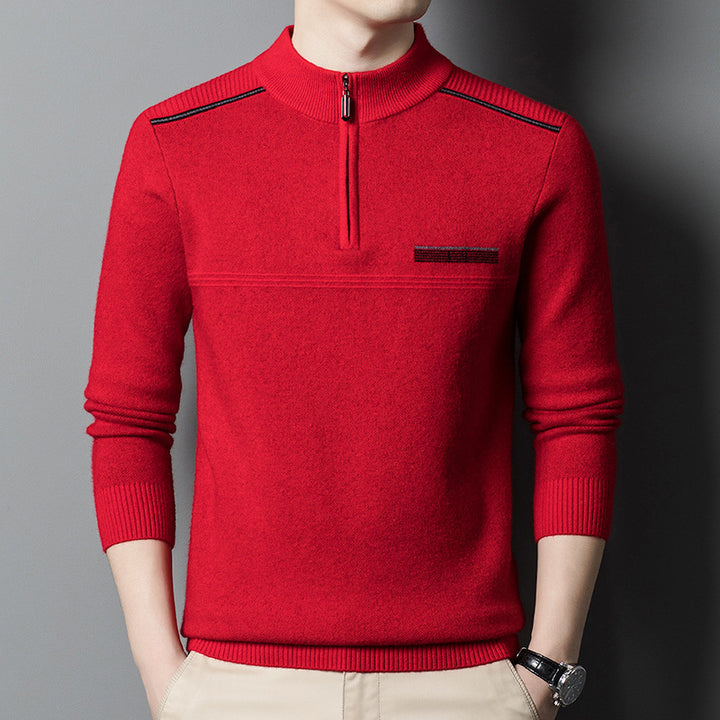 Trendy high collar pullover for men with zipper Lune London