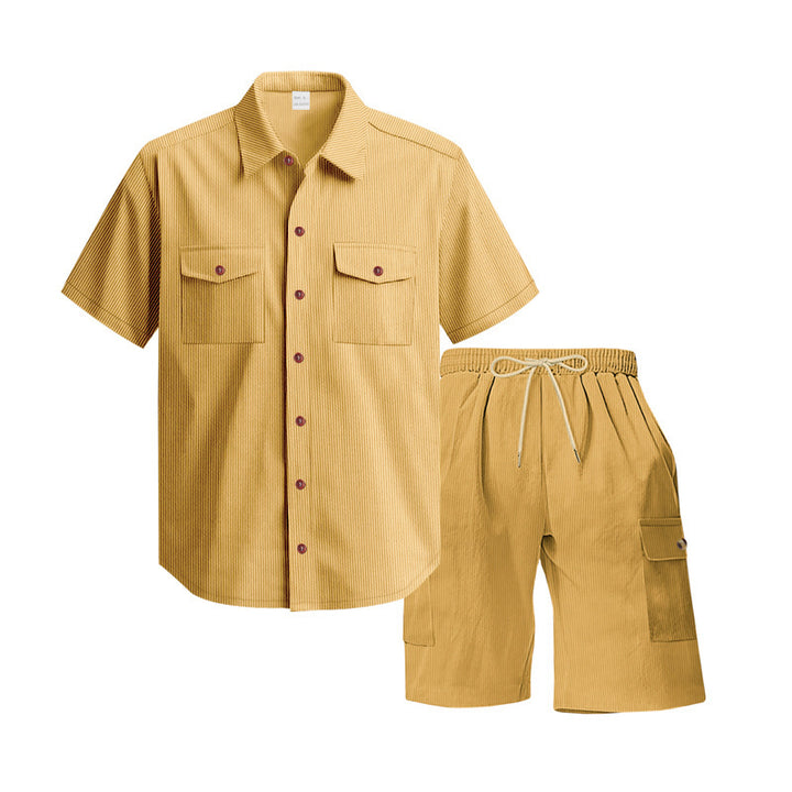 Casual short sleeve shirt for men and leisure shorts set with practical pockets Lune London