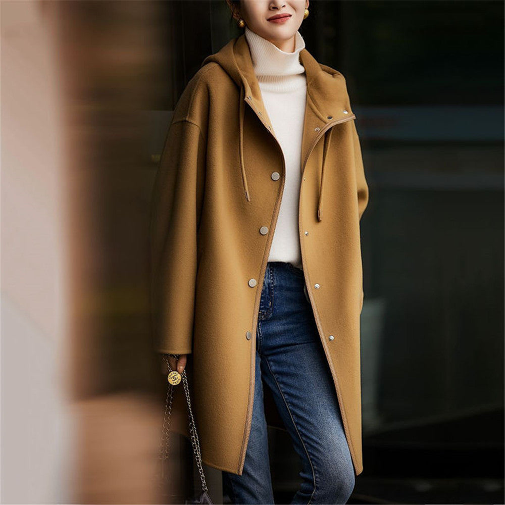 Ladies Fluid Transition Jacket with Hood and Snap Closure Lune London