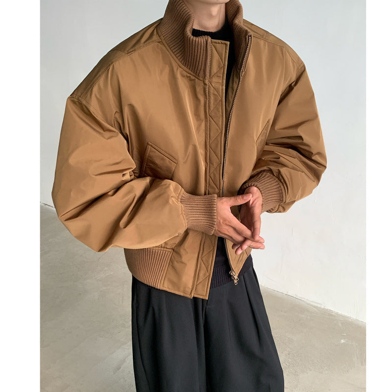 Men's Casual Bomber Jacket with High Collar and Practical Pockets Lune London