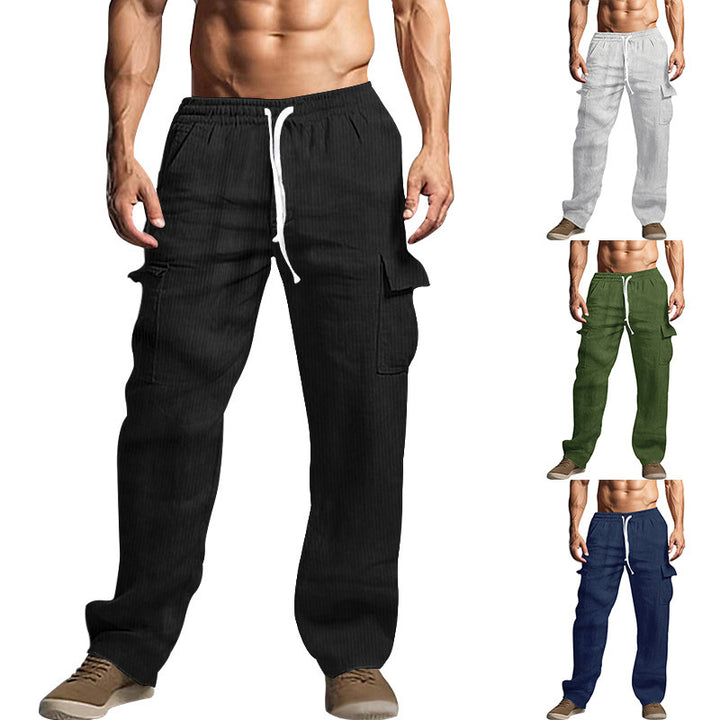 Casual cargo pants for men with practical side pockets and elastic waistband Lune London