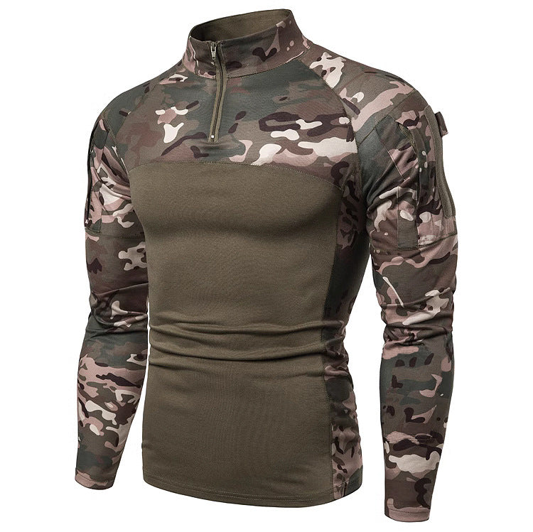 Functional sweater for men with partial zip and modern camouflage design Lune London
